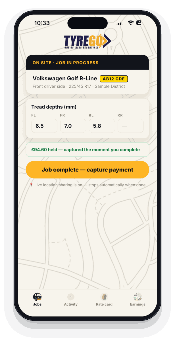 Active job screen