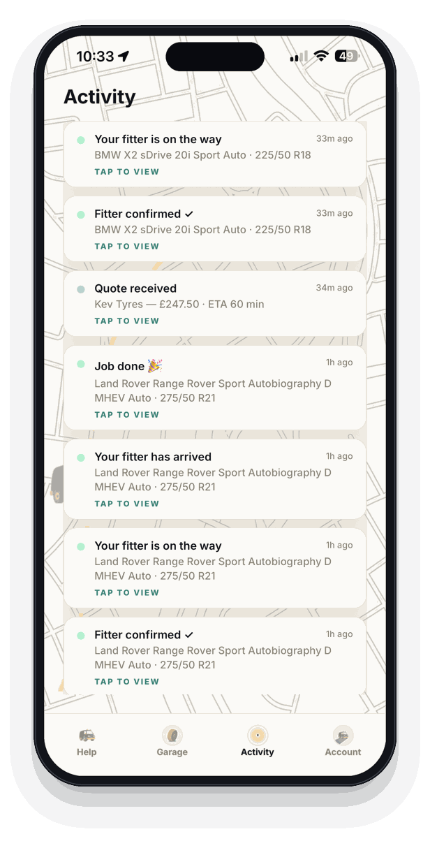 Activity screen